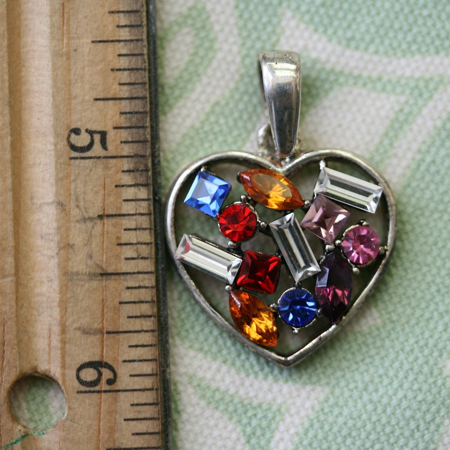Vintage Valentine's day Crystal Rhinestone Heart Pendant Valentine's Heart Necklace Gift for Her