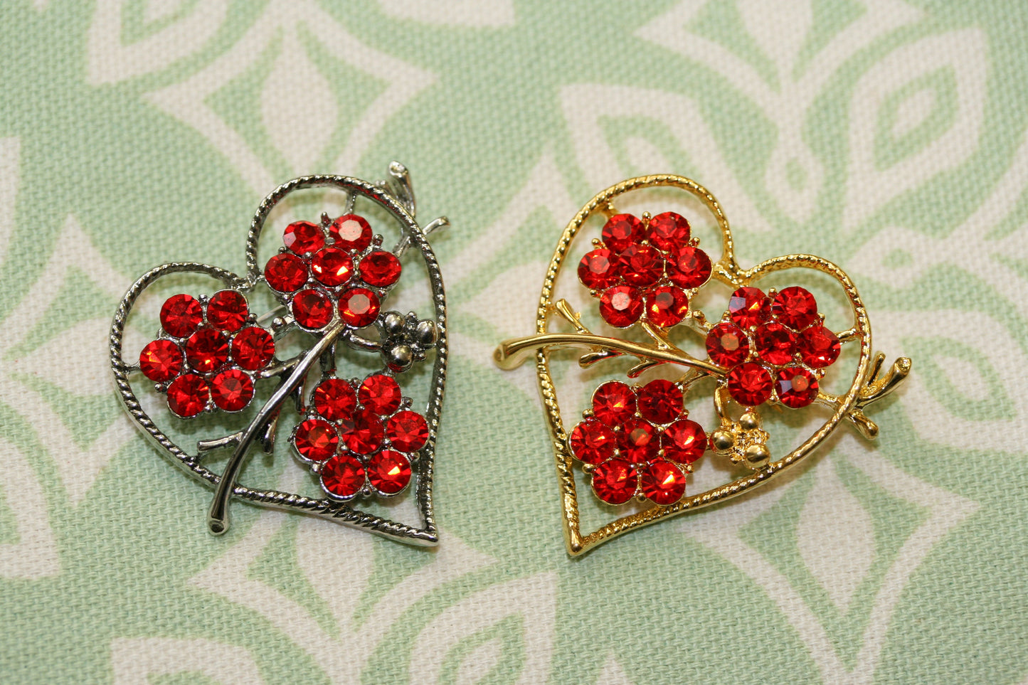 Valentine's Rhinestone Heart Pin Brooch Valentine's Day Jewelry Gift For Her