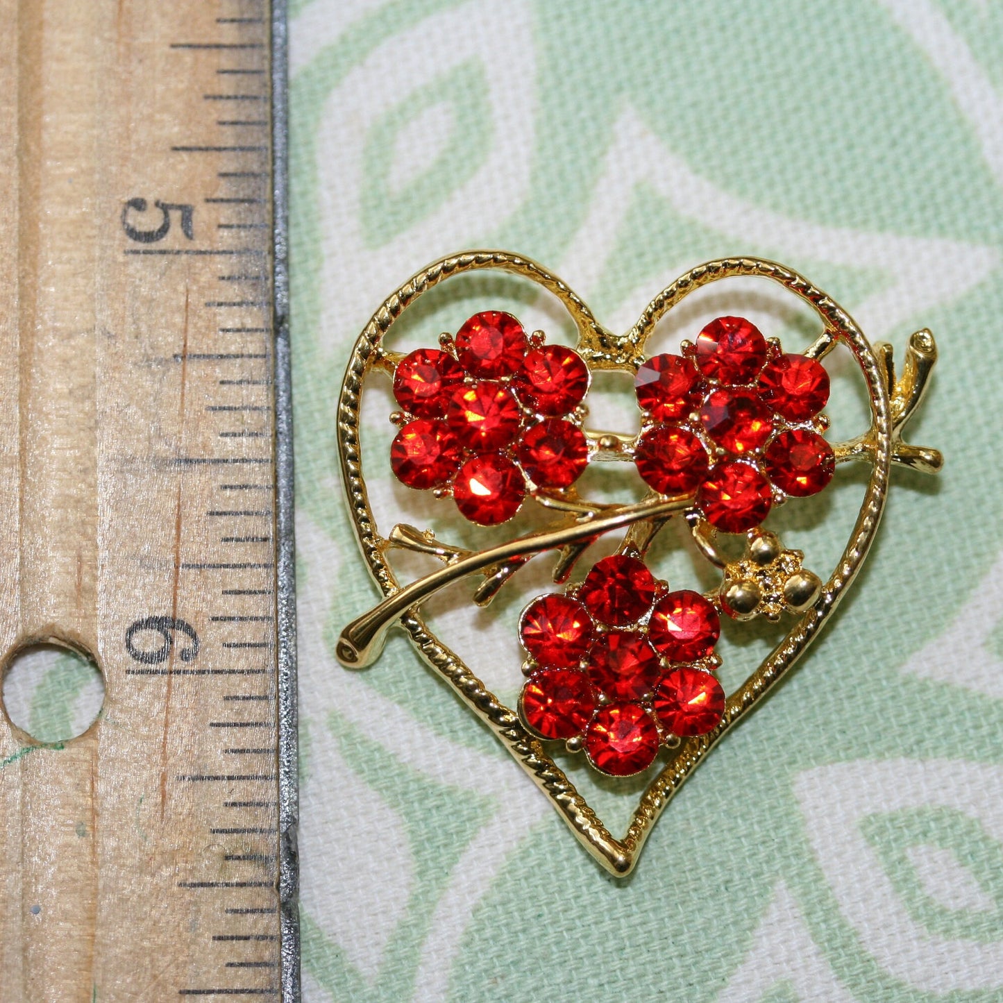 Valentine's Rhinestone Heart Pin Brooch Valentine's Day Jewelry Gift For Her
