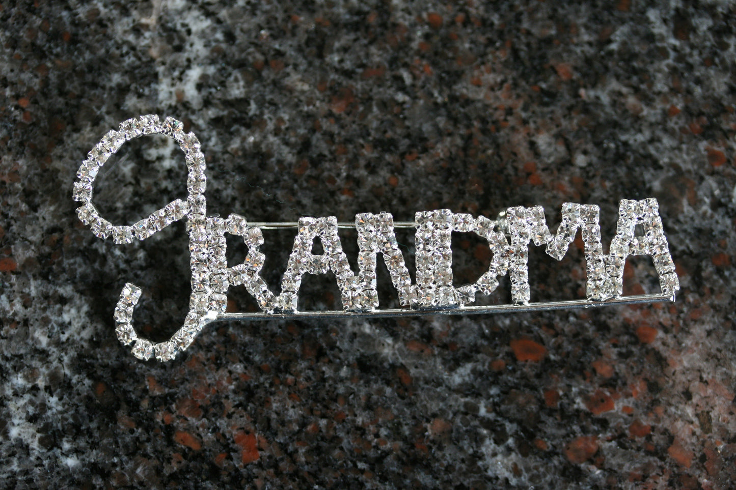 Rhinestone "Grandma" Brooch Pin