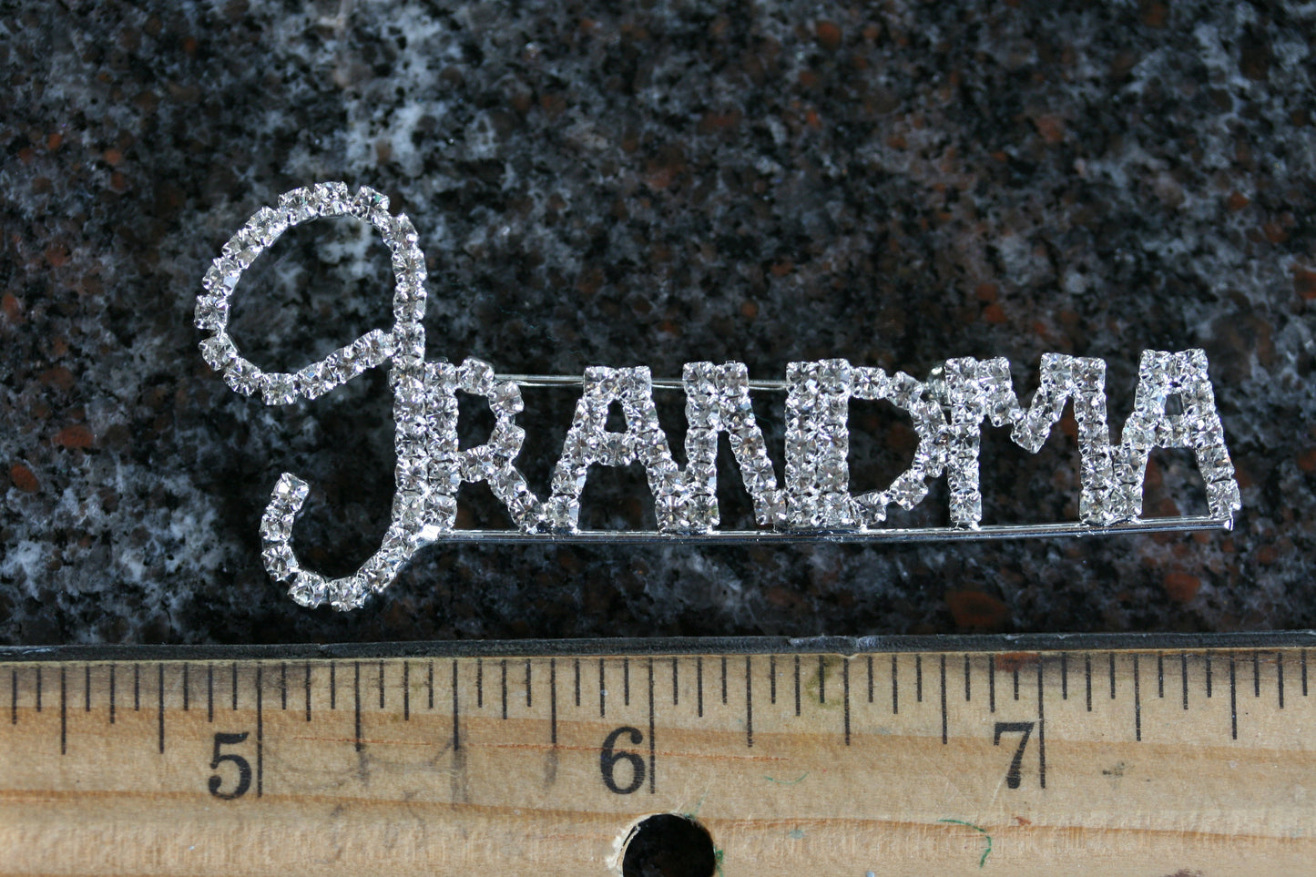 Rhinestone "Grandma" Brooch Pin