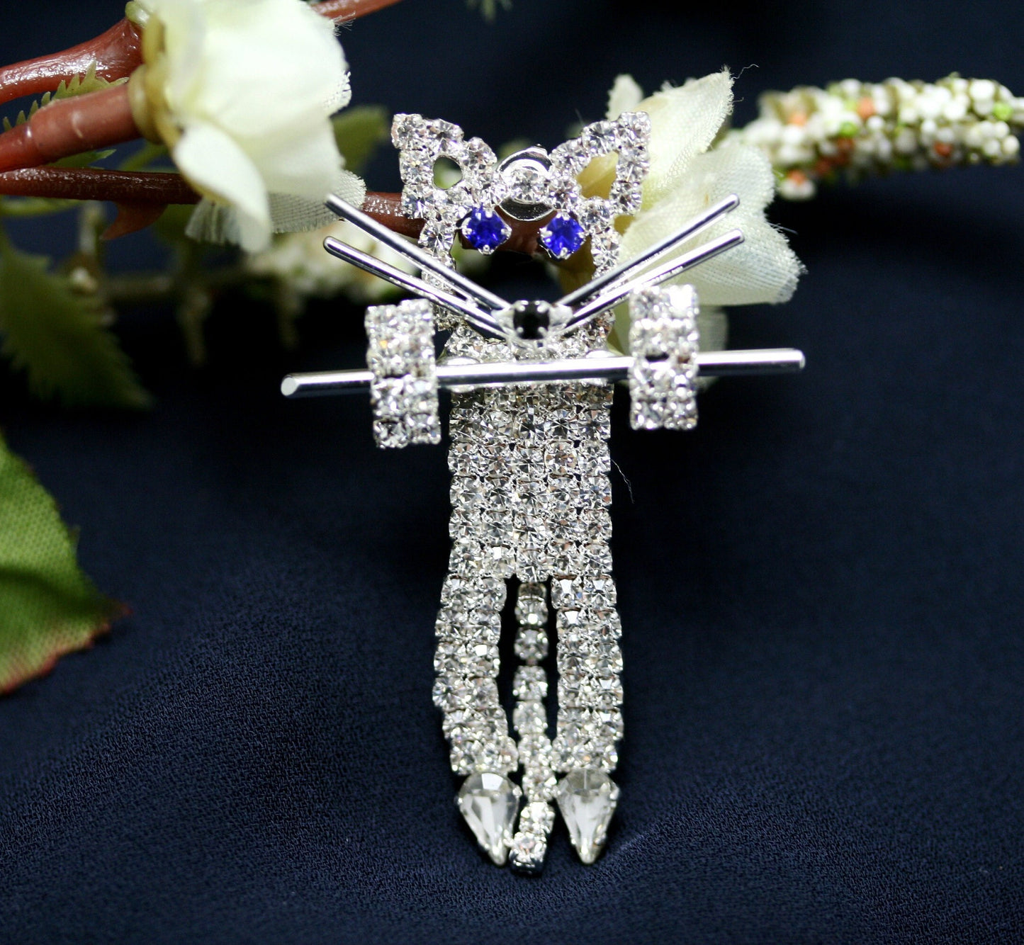 Crystal Diamond Rhinestone Cat Tac Pin Brooch Cats Ladies Fashion Pins Brooches