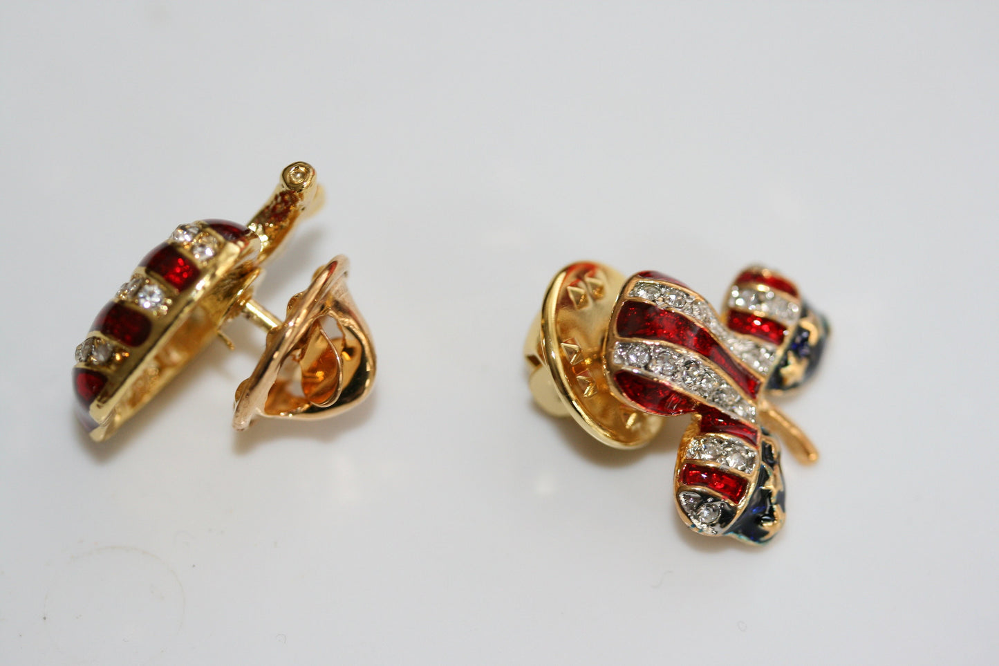 Patriotic America USA Flag Clover Tac Pin, Patriotic America USA Flag Apple Tac Pin Patriotic America USA Flag Heart Tac Pin,