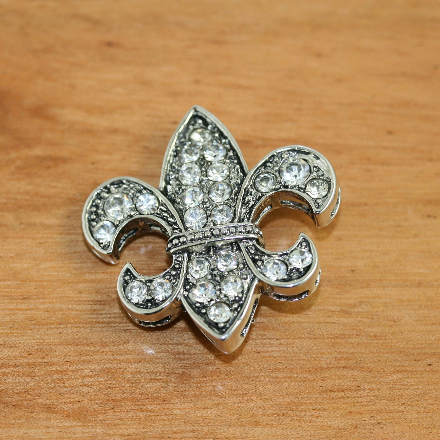 Rhinestone Fleur De Lis Crystal France Paris Lys Flower Pin Brooch