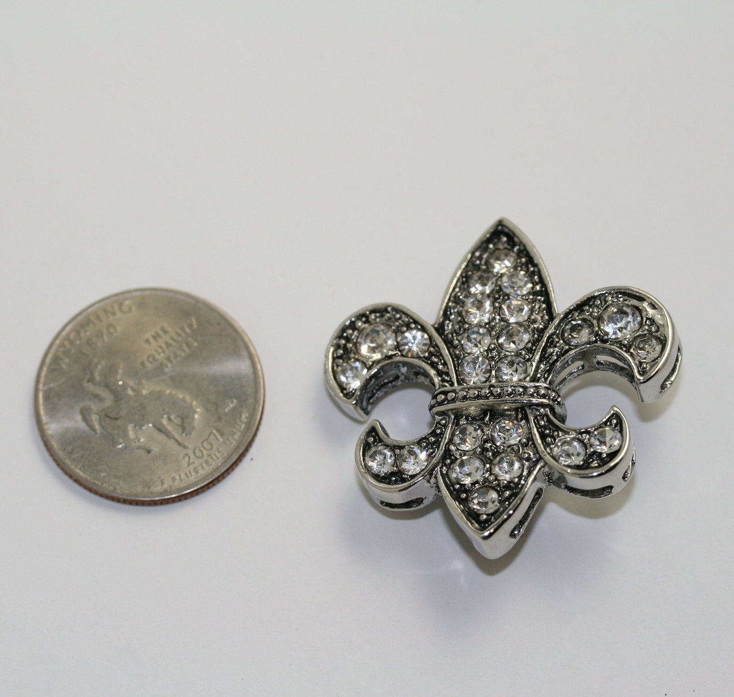 Rhinestone Fleur De Lis Crystal France Paris Lys Flower Pin Brooch