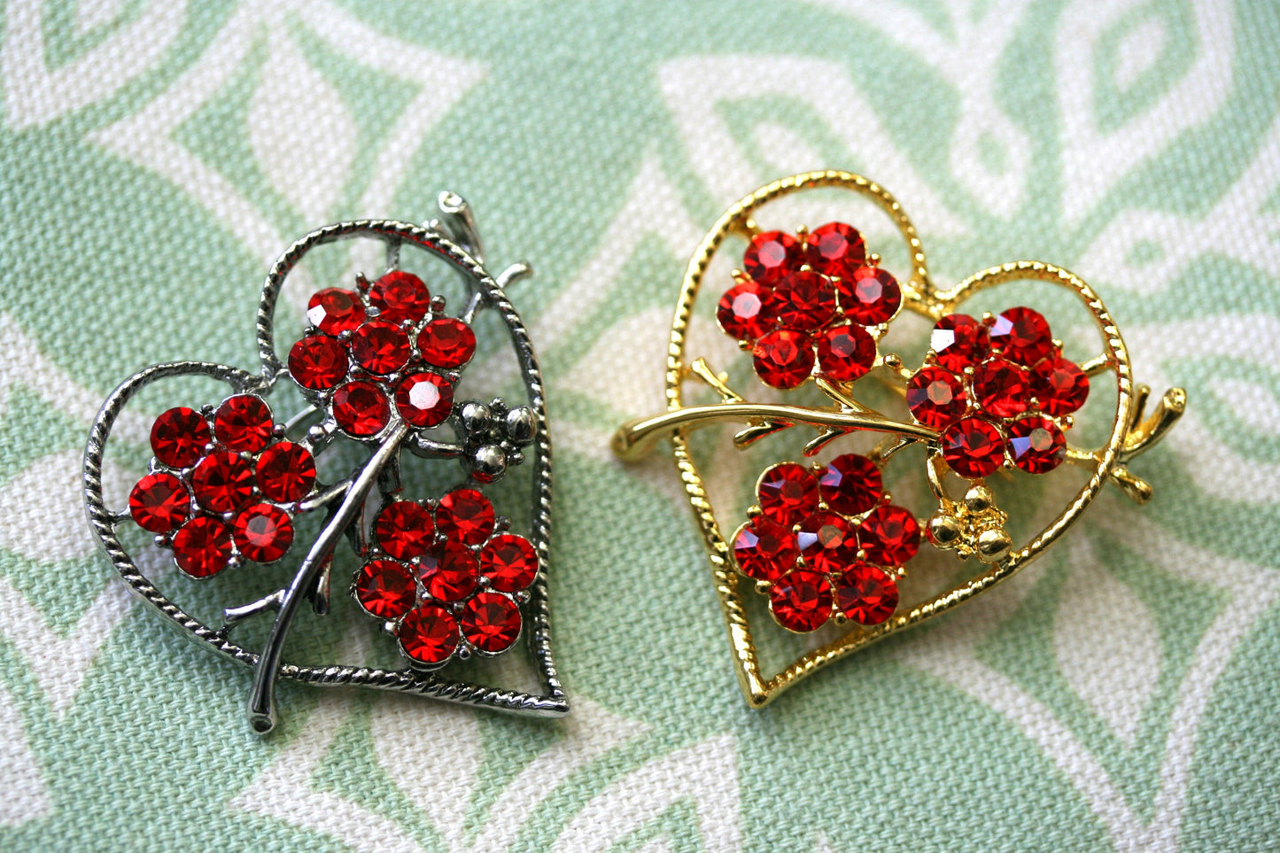 Valentine's Rhinestone Heart Pin Brooch Valentine's Day Jewelry Gift For Her