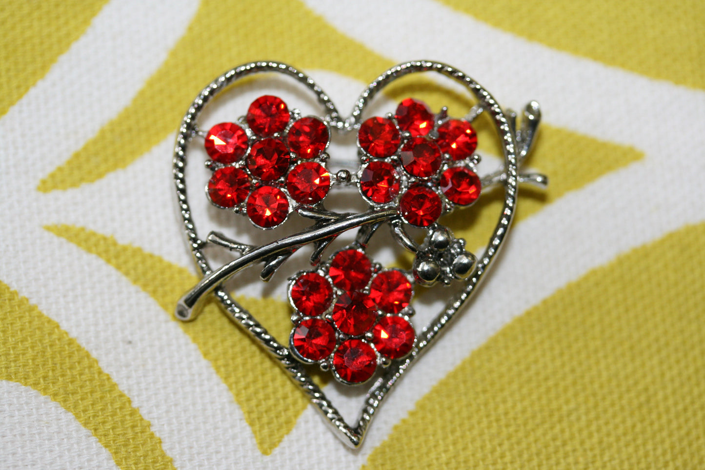 Valentine's Rhinestone Heart Pin Brooch Valentine's Day Jewelry Gift For Her
