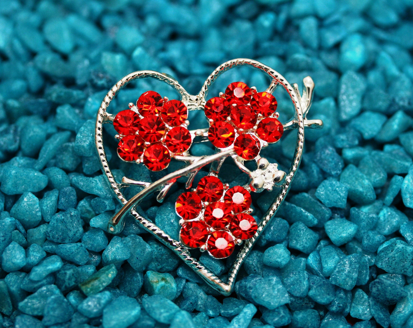 Valentine's Rhinestone Heart Pin Brooch Valentine's Day Jewelry Gift For Her