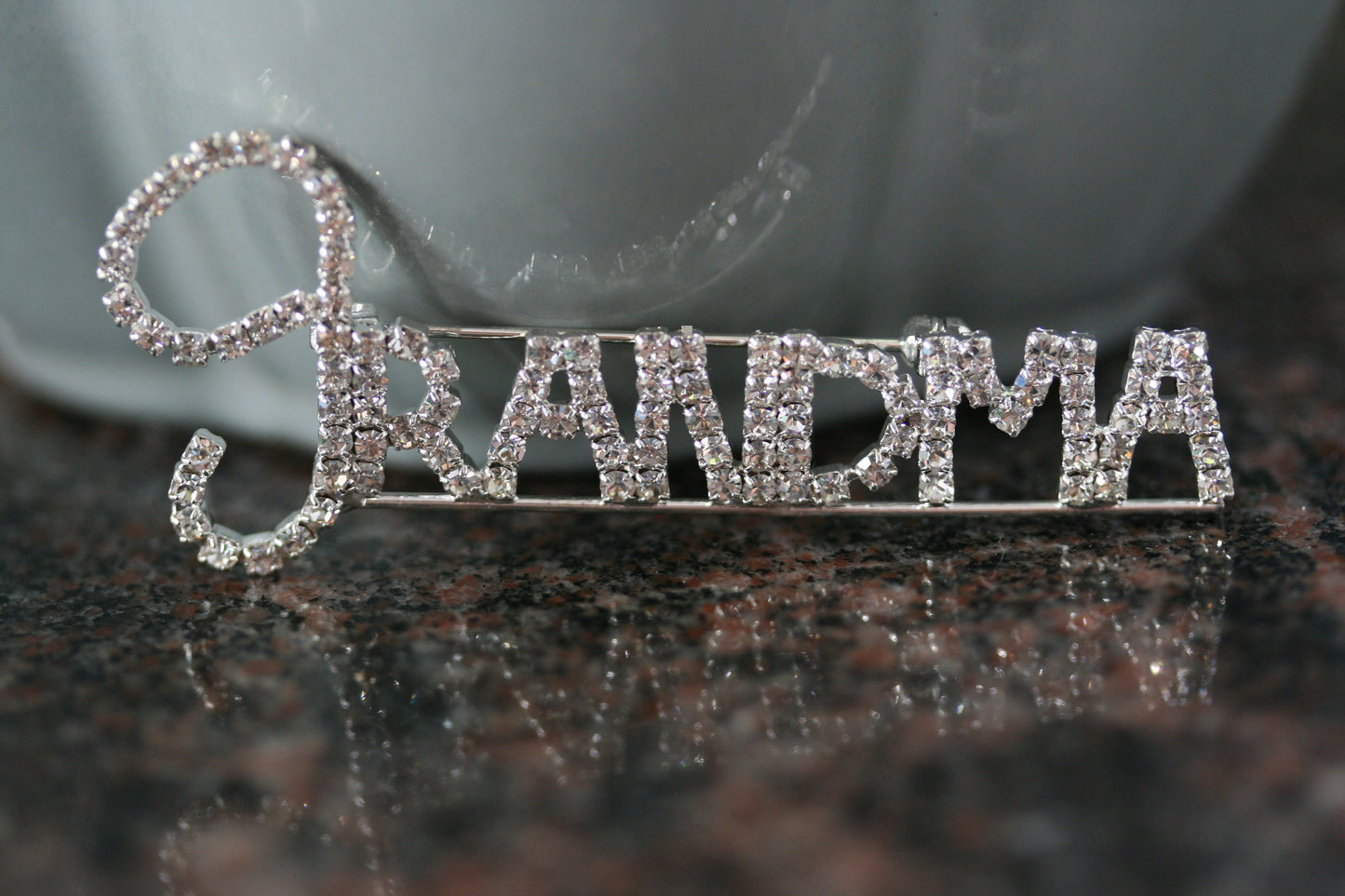 Rhinestone "Grandma" Brooch Pin
