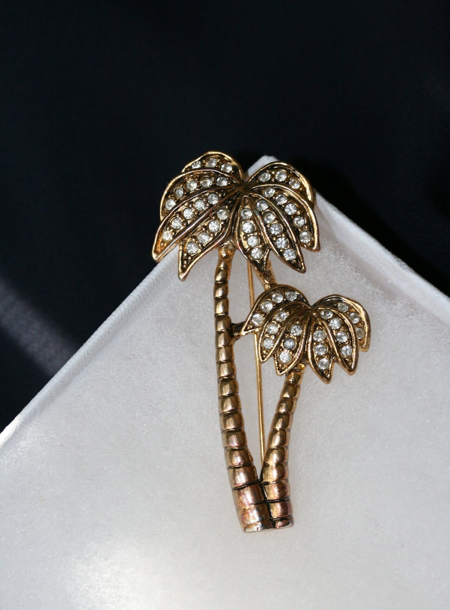 Palm Tree Pin Miami Hawaii Rhinestone Crystal Brooch Vintage Palm Tree Brooches