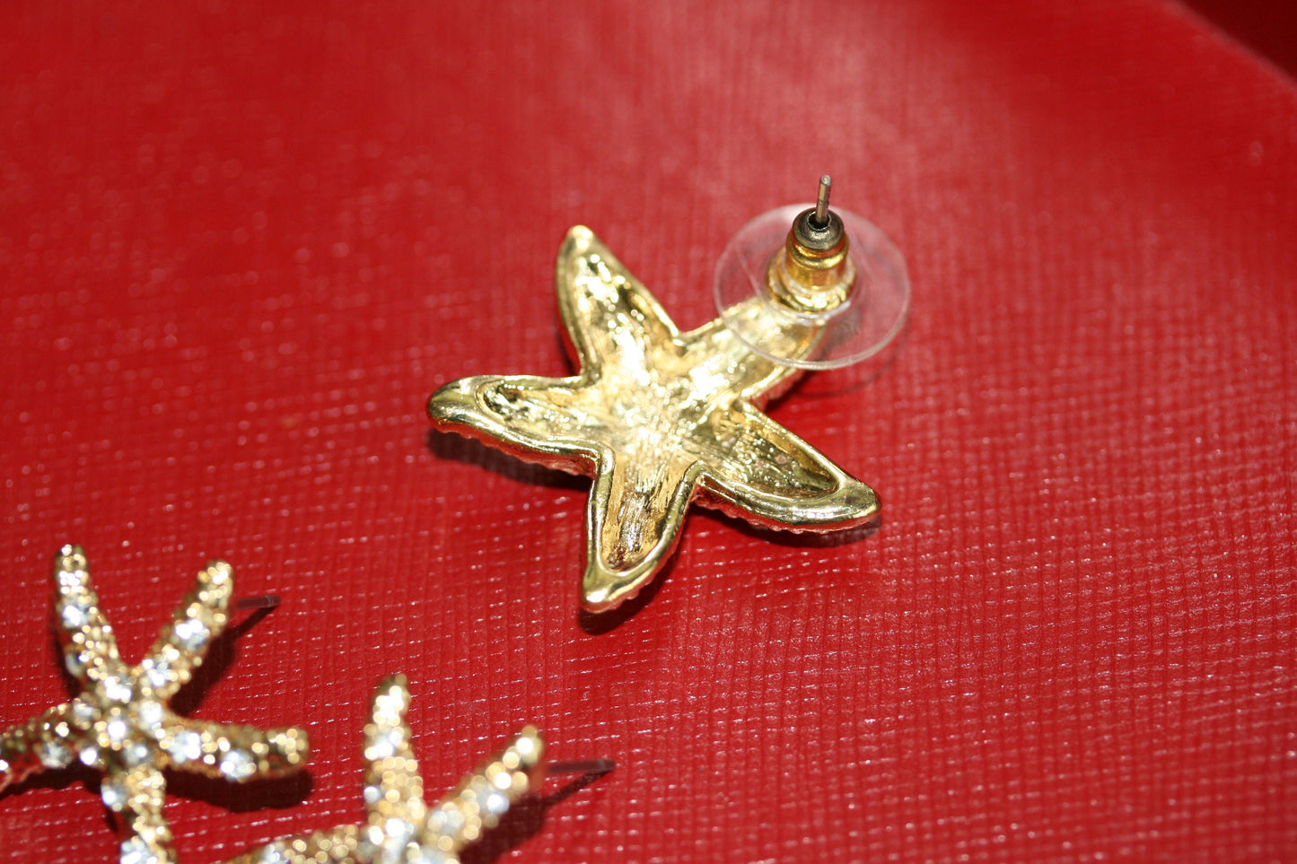 Rhinestone Starfish Post Earrings. Star Fish Stud Earrings. Beach Starfish Stud Bridal Wedding Earrings