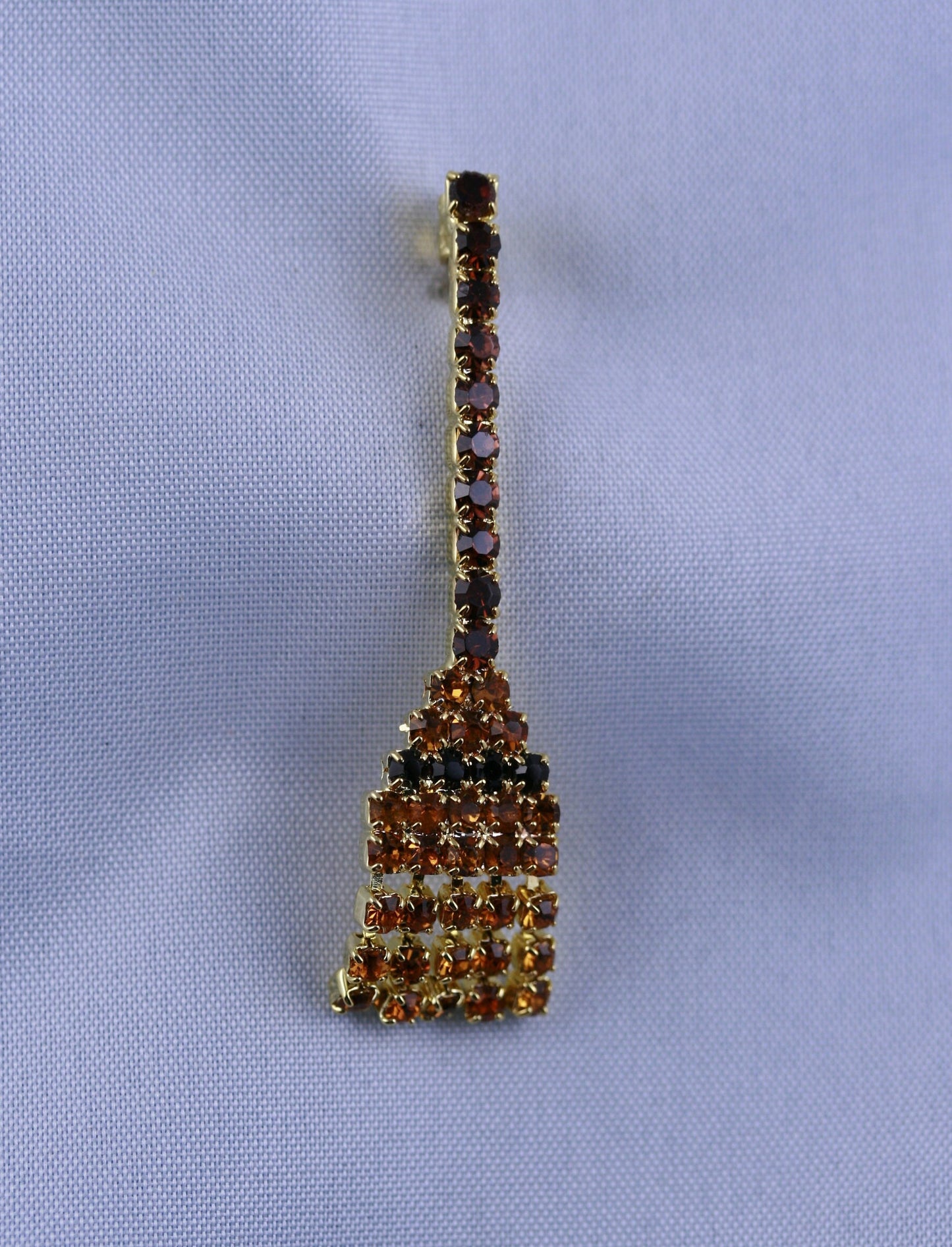 Witch's Broom Crystal Pin Rhinestone Halloween Broom Brooch pin
