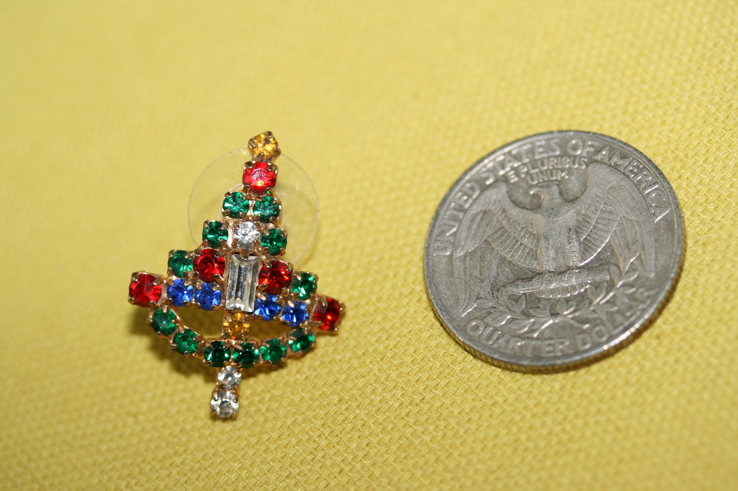 Christmas Tree Rhinestone Post Earrings Xmas Tree Stud Earrings