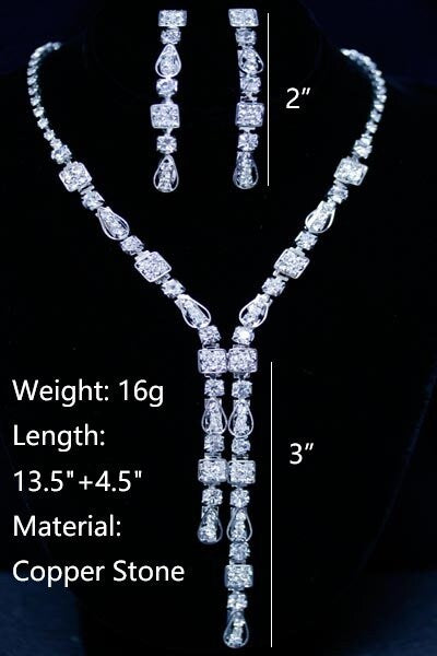 Wedding necklace set, Bridal necklace and earring set, CZ bridal necklace set, Jewelry Set For Women Perfect Gift For Her