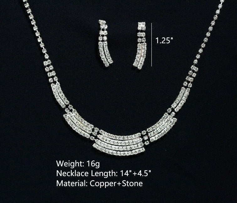Wedding necklace set, Bridal necklace and earring set, CZ bridal necklace set, Jewelry Set For Women Perfect Gift For Her