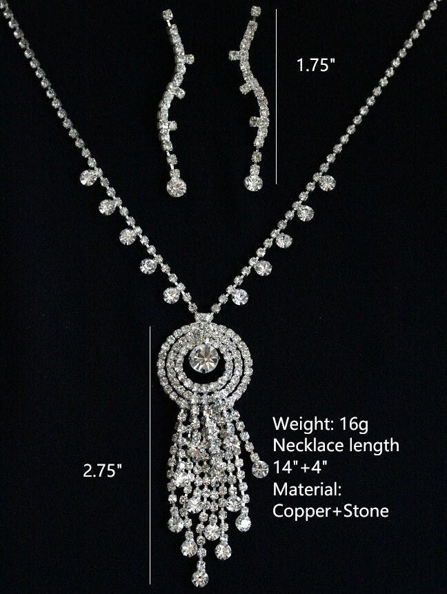 Wedding necklace set, Bridal necklace and earring set, CZ bridal necklace set, Jewelry Set For Women Perfect Gift For Her