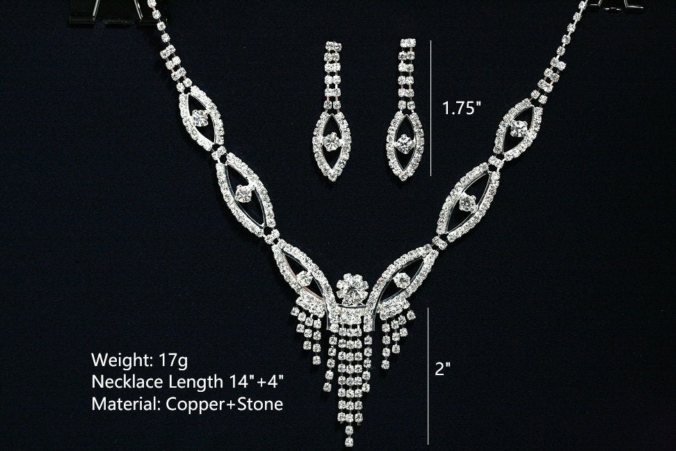 Wedding necklace set, Bridal necklace and earring set, CZ bridal necklace set, Jewelry Set For Women Perfect Gift For Her