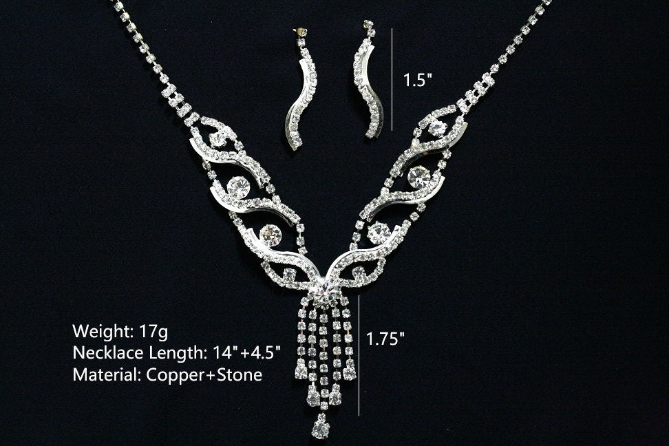 Wedding necklace set, Bridal necklace and earring set, CZ bridal necklace set, Jewelry Set For Women Perfect Gift For Her