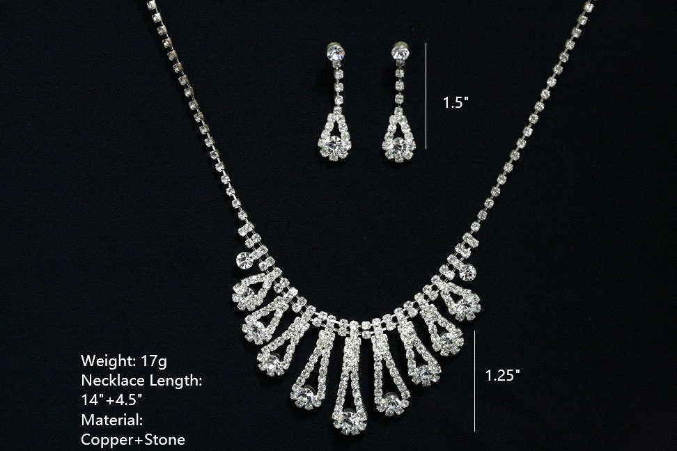 Wedding necklace set, Bridal necklace and earring set, CZ bridal necklace set, Jewelry Set For Women Perfect Gift For Her