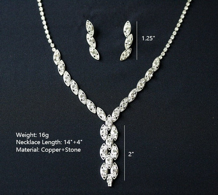 Wedding necklace set, Bridal necklace and earring set, CZ bridal necklace set, Jewelry Set For Women Perfect Gift For Her