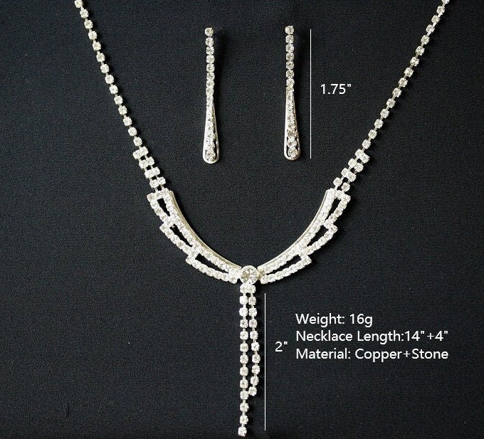 Wedding necklace set, Bridal necklace and earring set, CZ bridal necklace set, Jewelry Set For Women Perfect Gift For Her