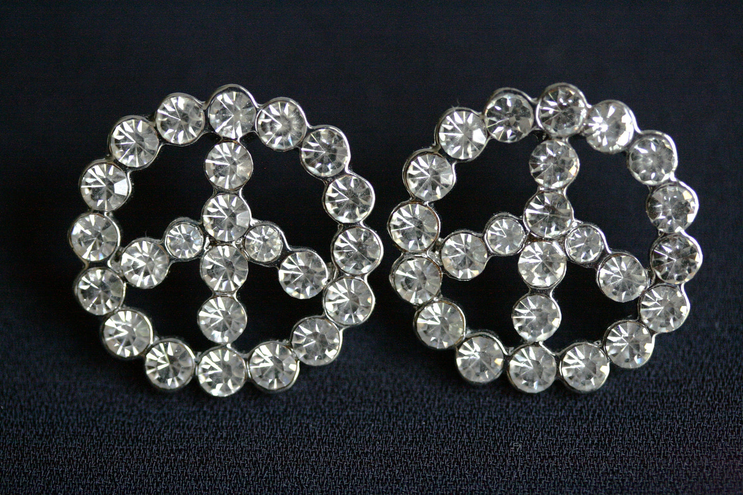 Peace Symbol Earrings, CZ Diamond Peace Sign Studs Earring, Rhinestone Women's Classic PEACE Earring