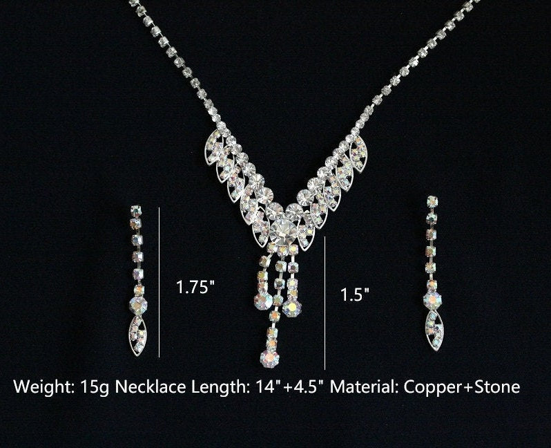 Wedding necklace set, Bridal necklace and earring set, CZ bridal necklace set, Jewelry Set For Women Perfect Gift For Her
