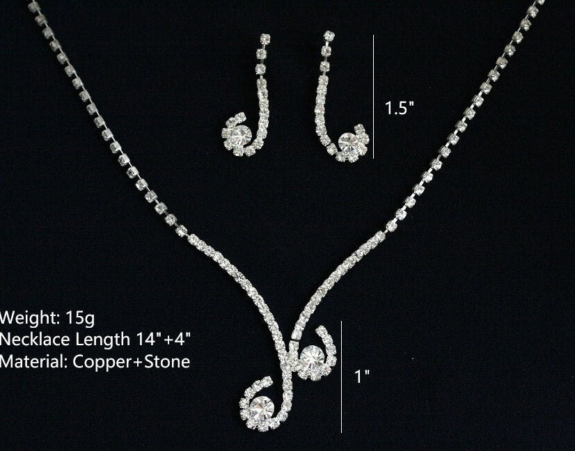 Wedding necklace set, Bridal necklace and earring set, CZ bridal necklace set, Jewelry Set For Women Perfect Gift For Her