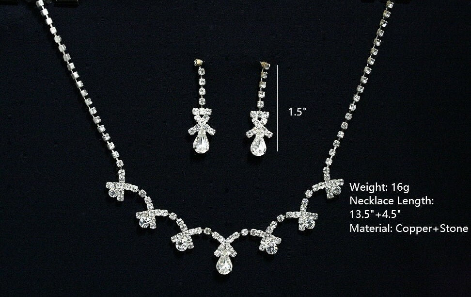 Wedding necklace set, Bridal necklace and earring set, CZ bridal necklace set, Jewelry Set For Women Perfect Gift For Her