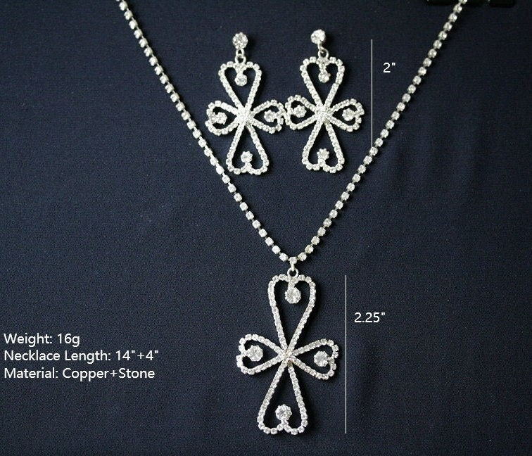 Wedding necklace set, Bridal necklace and earring set, CZ bridal necklace set, Jewelry Set For Women Perfect Gift For Her