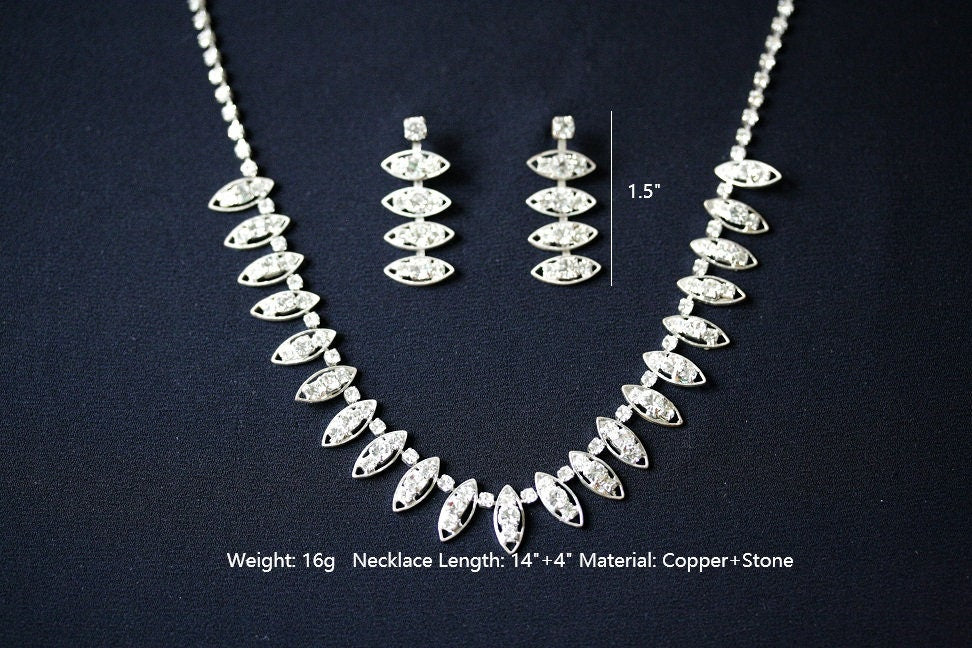 Wedding necklace set, Bridal necklace and earring set, CZ bridal necklace set, Jewelry Set For Women Perfect Gift For Her