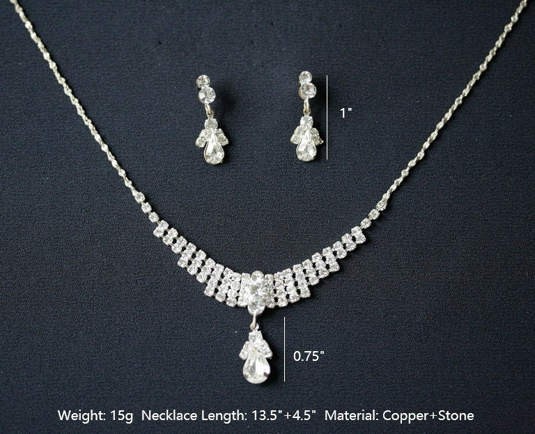 Wedding necklace set, Bridal necklace and earring set, CZ bridal necklace set, Jewelry Set For Women Perfect Gift For Her