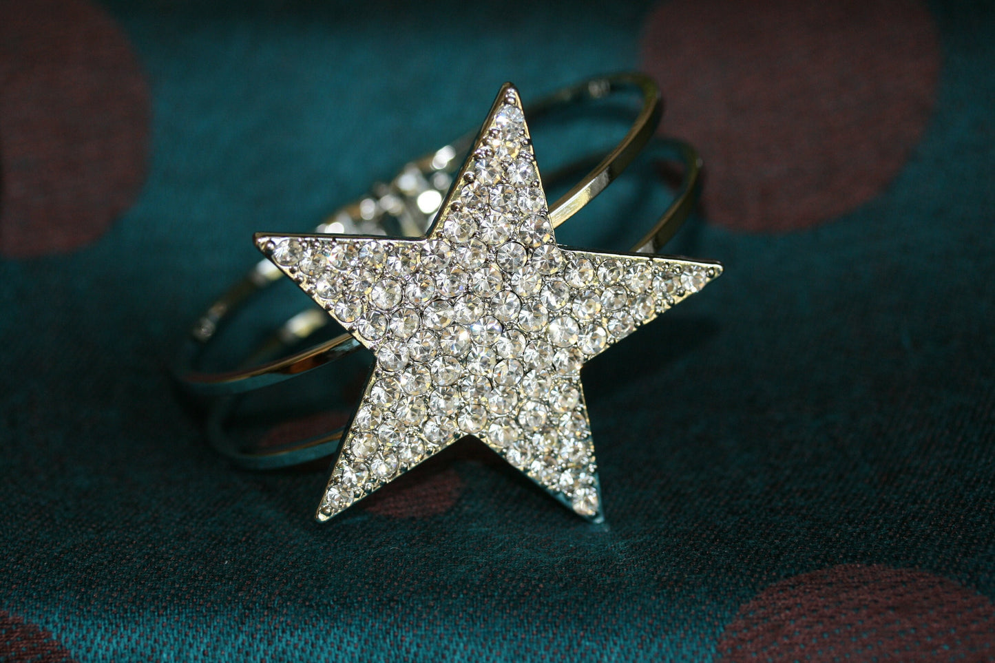 Rhinestone Star Cuff Bracelet Star Earrings Texas Star Cuff Bangle Bracelet and Star Earrings