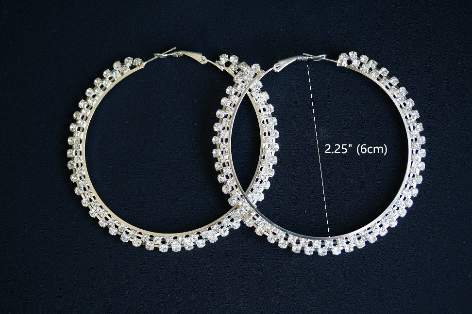 Rhinestone Hoop Earrings Fashion Thin Big Hoop Earrings Hoop Earrings for Women Girls Jewelry Gifts
