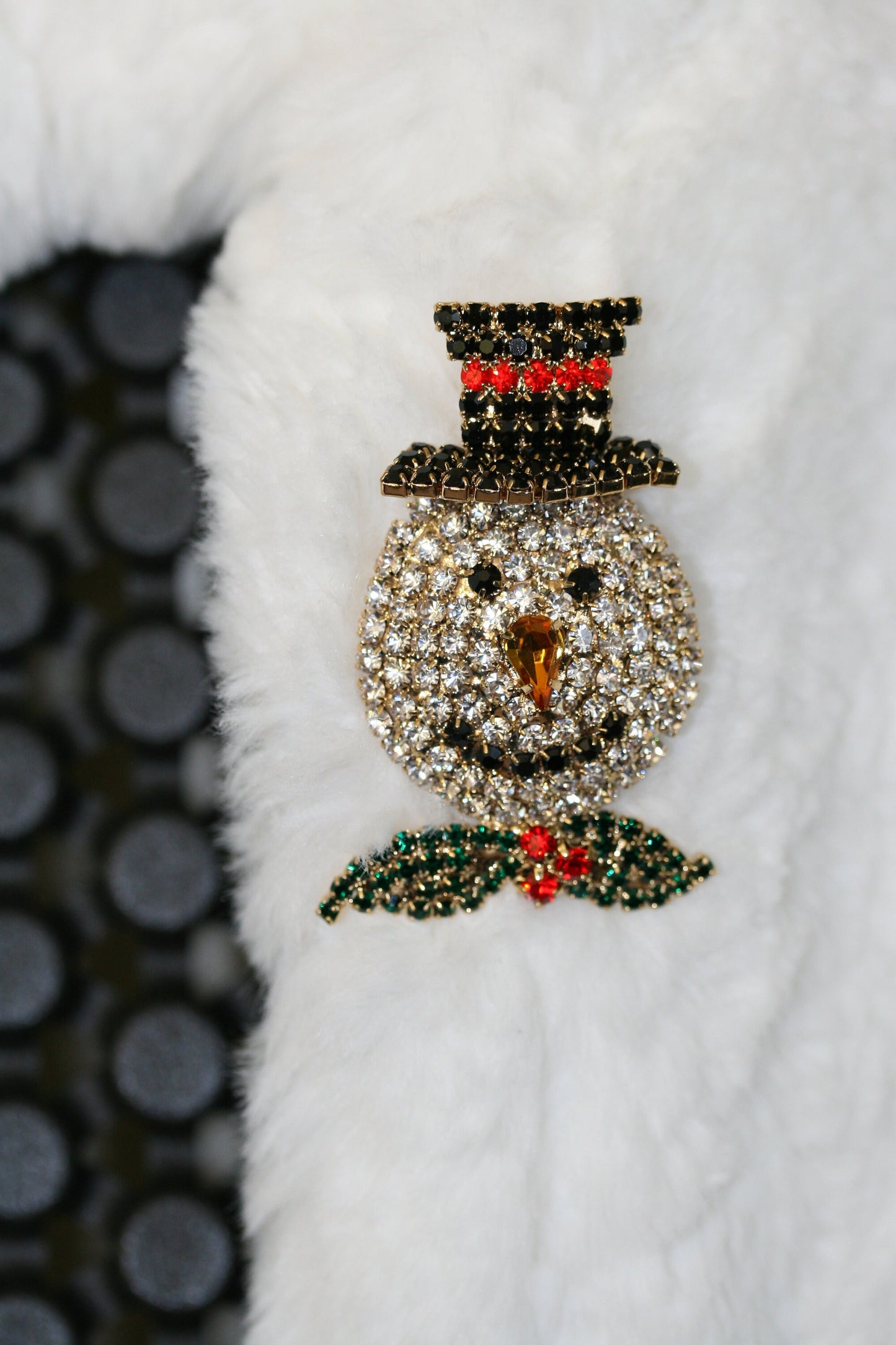 Crystal Snowman Pin All Rhinestone Christmas Prong-setting Snowman Pin Brooch, Christmas Holiday Jewelry