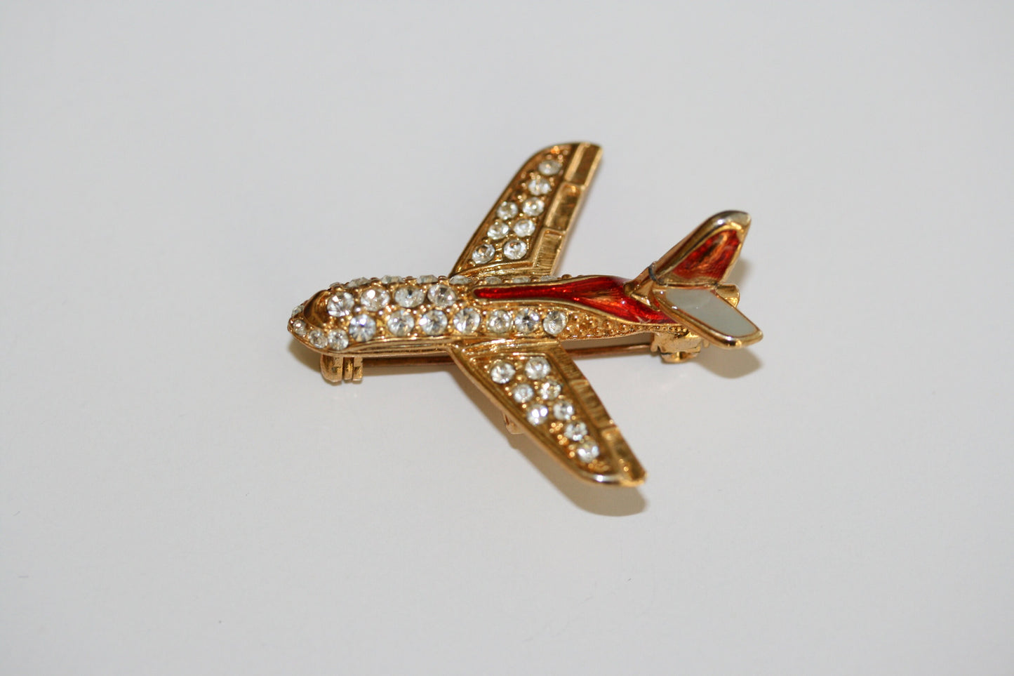 Airplane Rhinestone Brooches Pin Flight Attendant Uniform Fashion Jewelry Gift