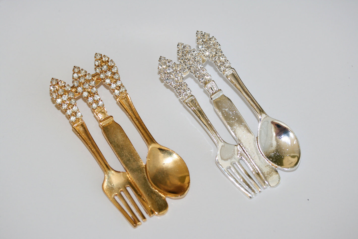 Rhinestone Knife Fork Spoon Pin Cute Restaurant Accessories Kinfe Fork Spoon Brooch