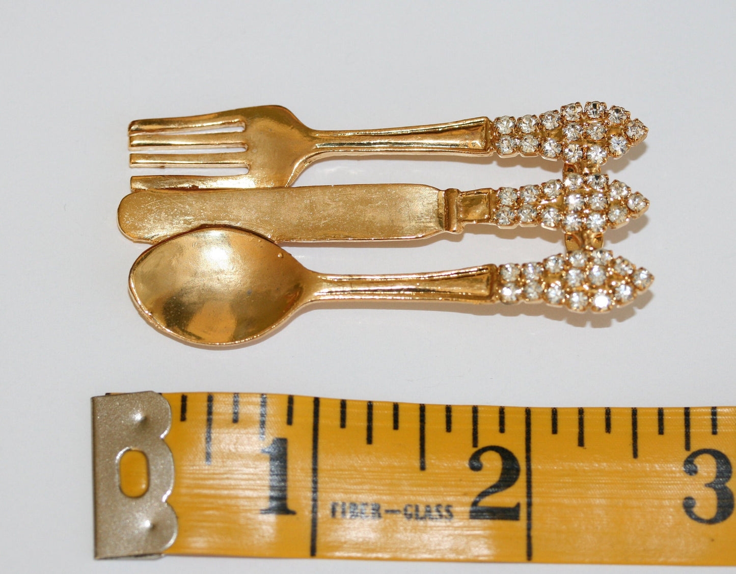 Rhinestone Knife Fork Spoon Pin Cute Restaurant Accessories Kinfe Fork Spoon Brooch
