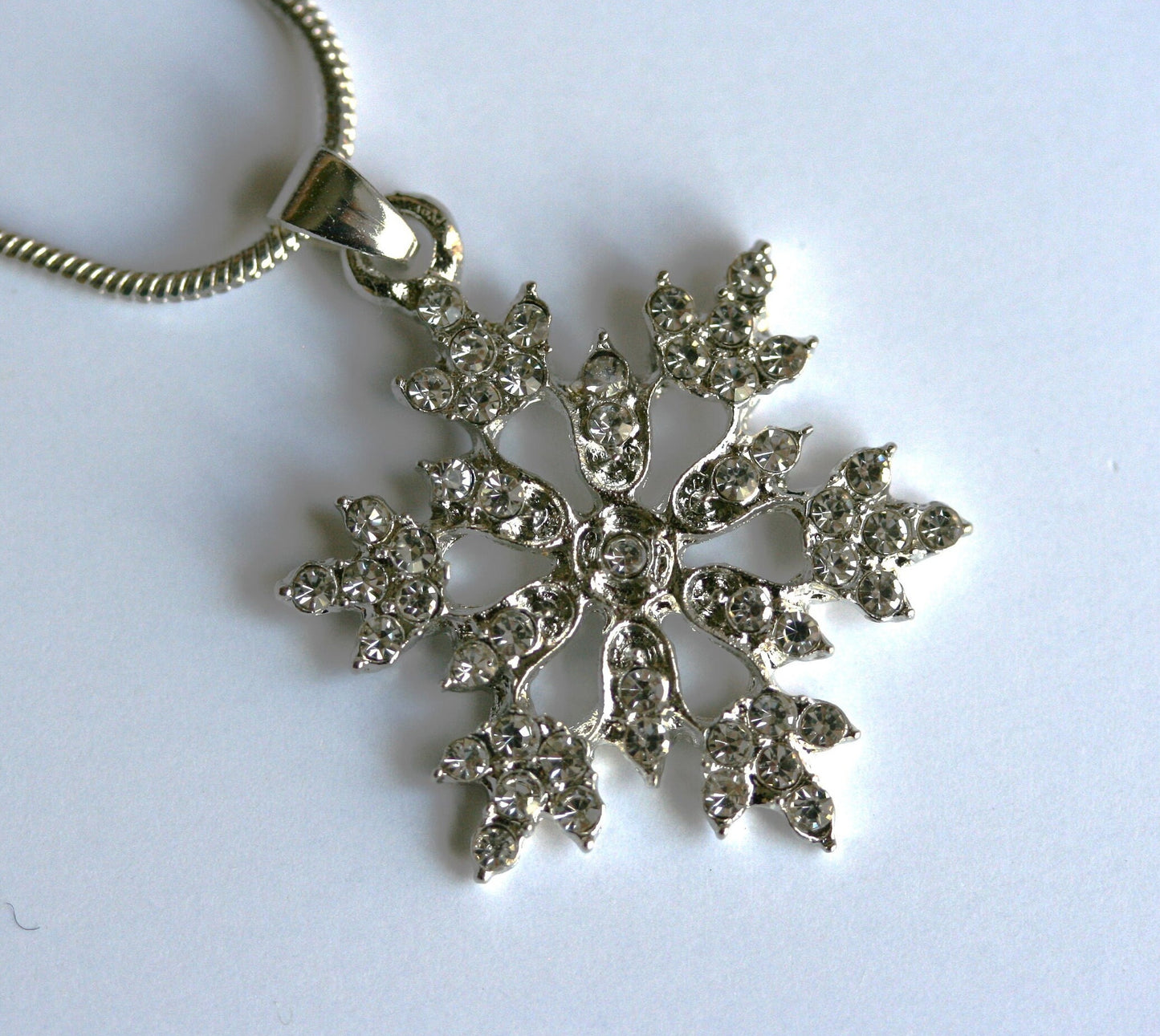 Snowflake Pendant, Snowflake earrings Christmas Snowflake Necklace Set Jewelry