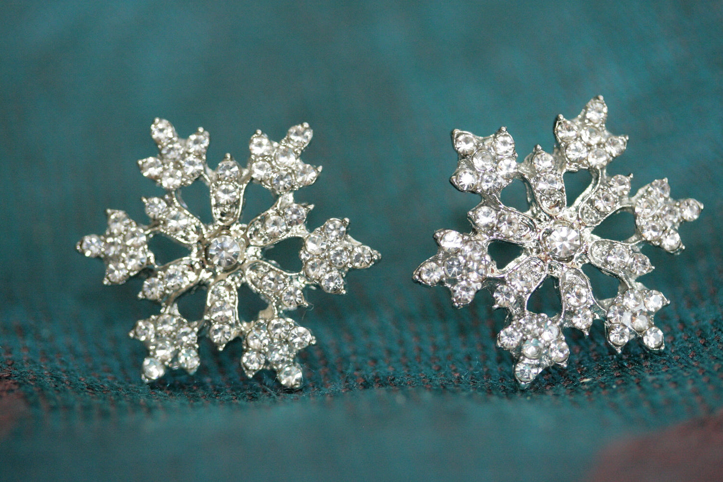 Rhinestone Snowflake Pendant Necklace, Christmas Snowflake Earrings, Christmas Snowflake Jewelry Set Christmas Gift