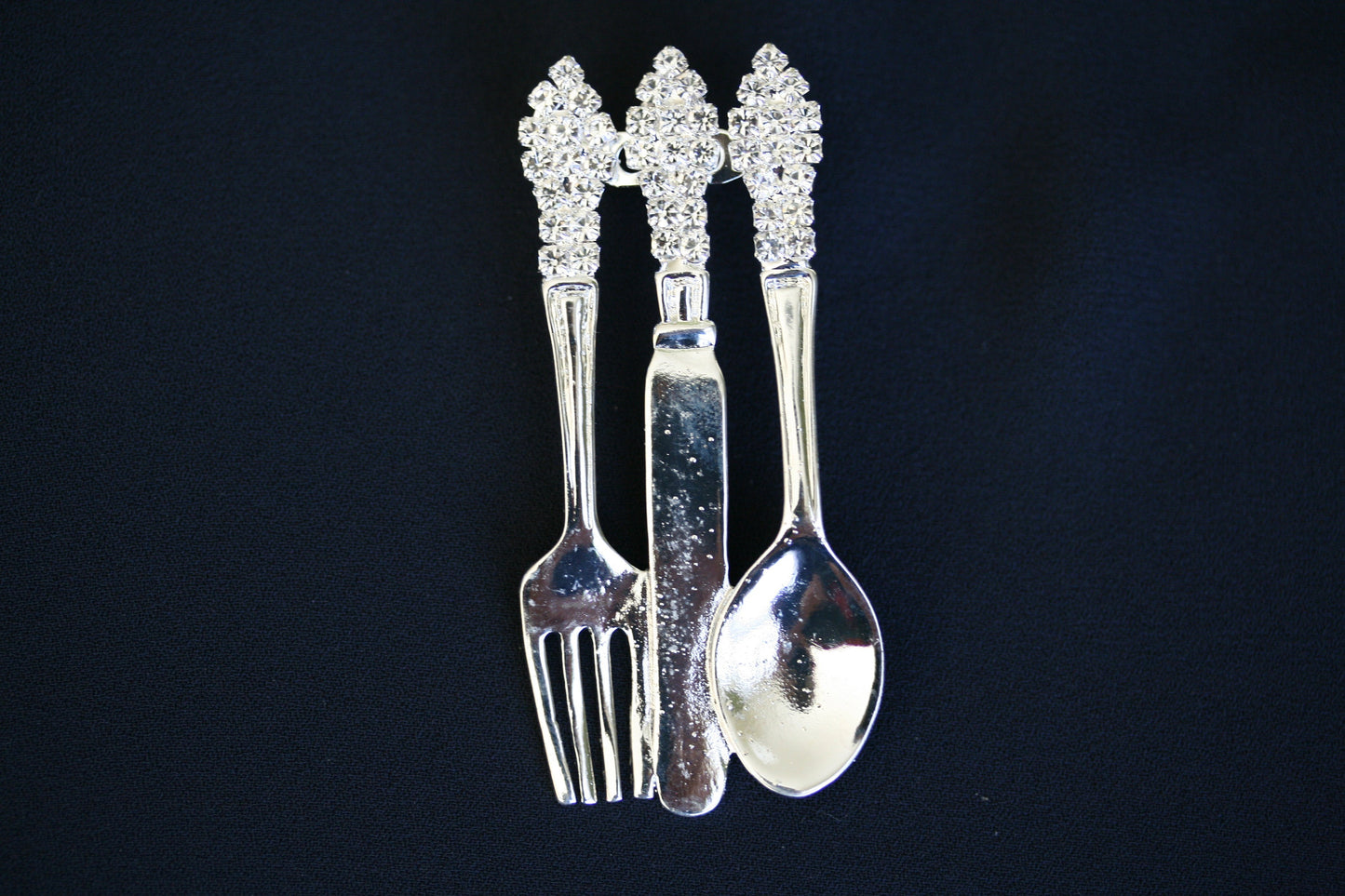 Rhinestone Knife Fork Spoon Pin Cute Restaurant Accessories Kinfe Fork Spoon Brooch