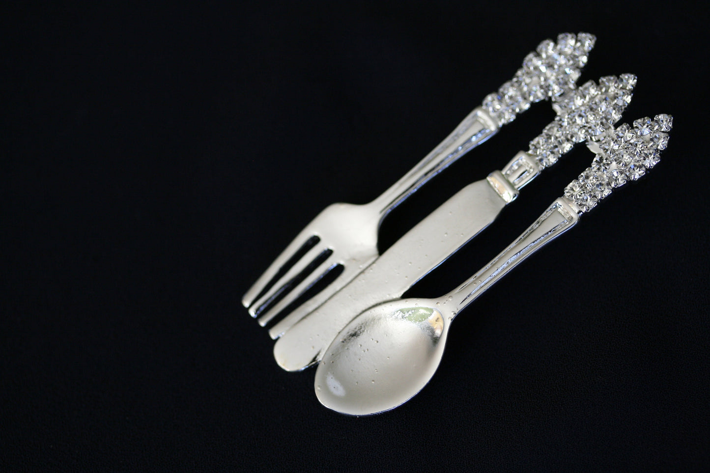 Rhinestone Knife Fork Spoon Pin Cute Restaurant Accessories Kinfe Fork Spoon Brooch