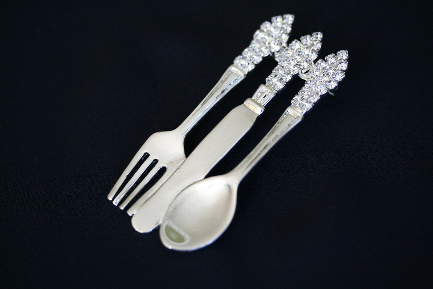 Rhinestone Knife Fork Spoon Pin Cute Restaurant Accessories Kinfe Fork Spoon Brooch