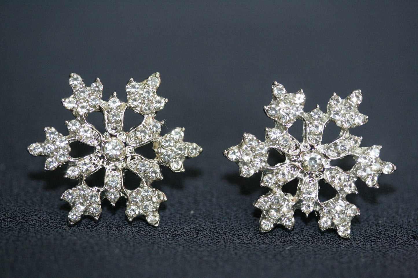 Rhinestone Snowflake Pendant Necklace, Christmas Snowflake Earrings, Christmas Snowflake Jewelry Set Christmas Gift