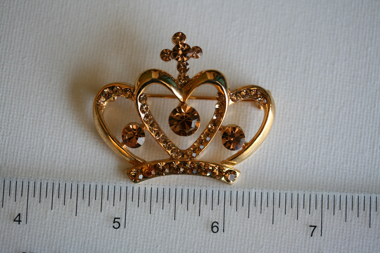 Vintage Crown Rhinestone Brooch Gold Crown Pin Crown Jewelry