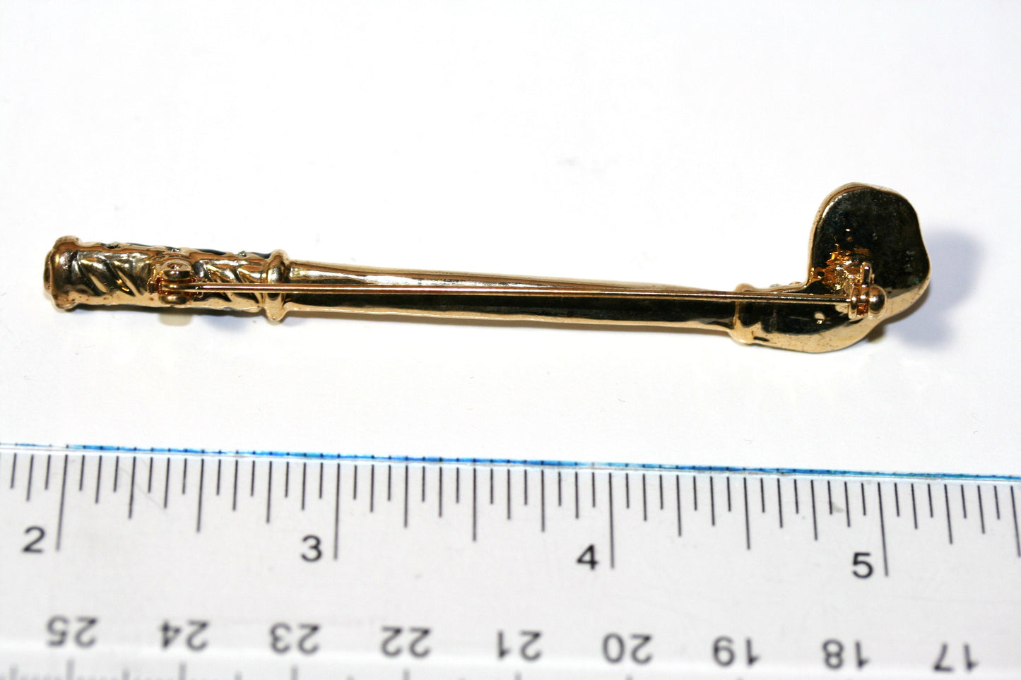 Golf Club & Ball Brooch Gold-tone Clear Crystal Enamel Golf Club Brooch Pin