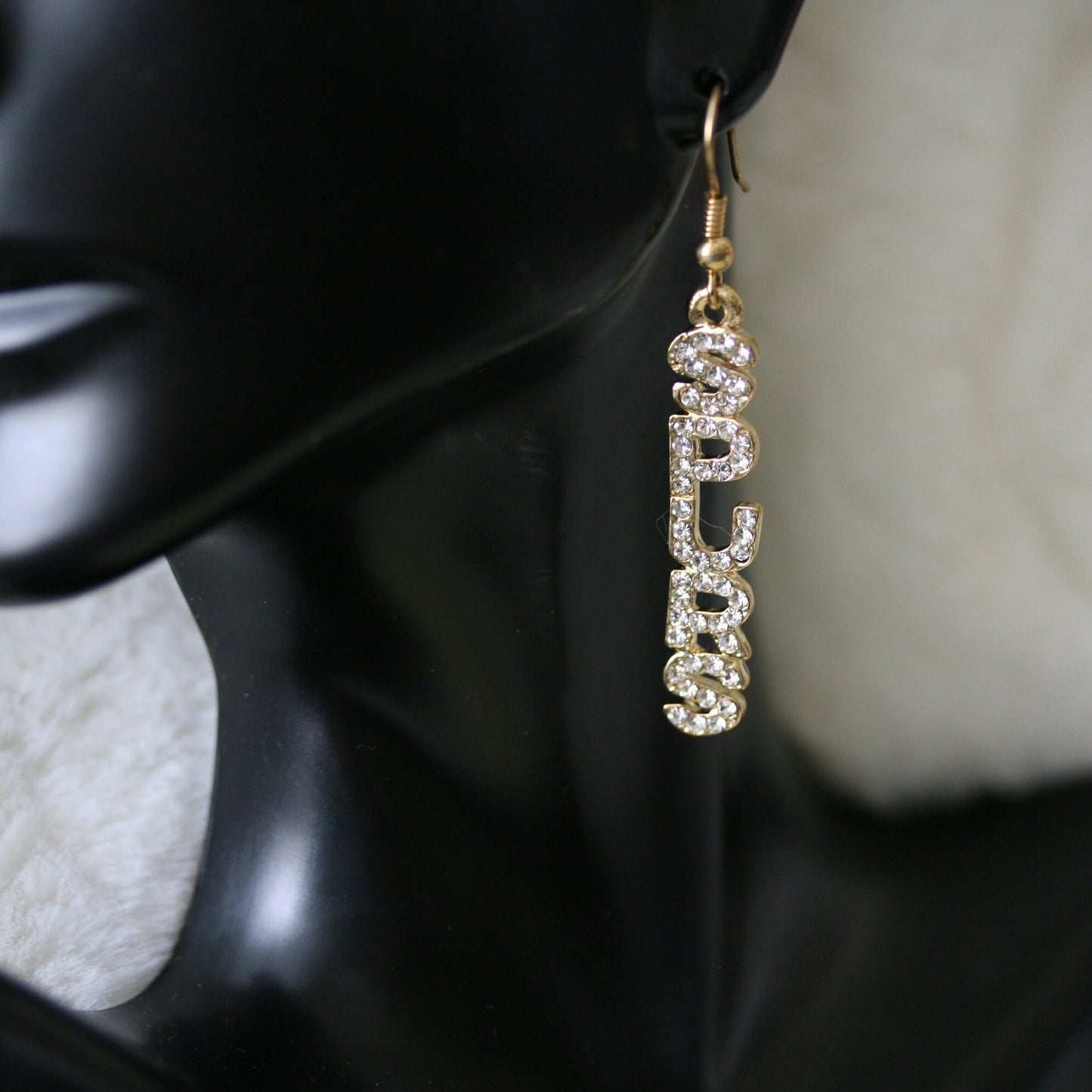 San Antonio SPURS Earrings Rhinestone Word SPURS Earrings. SPURS Dangle Earrings