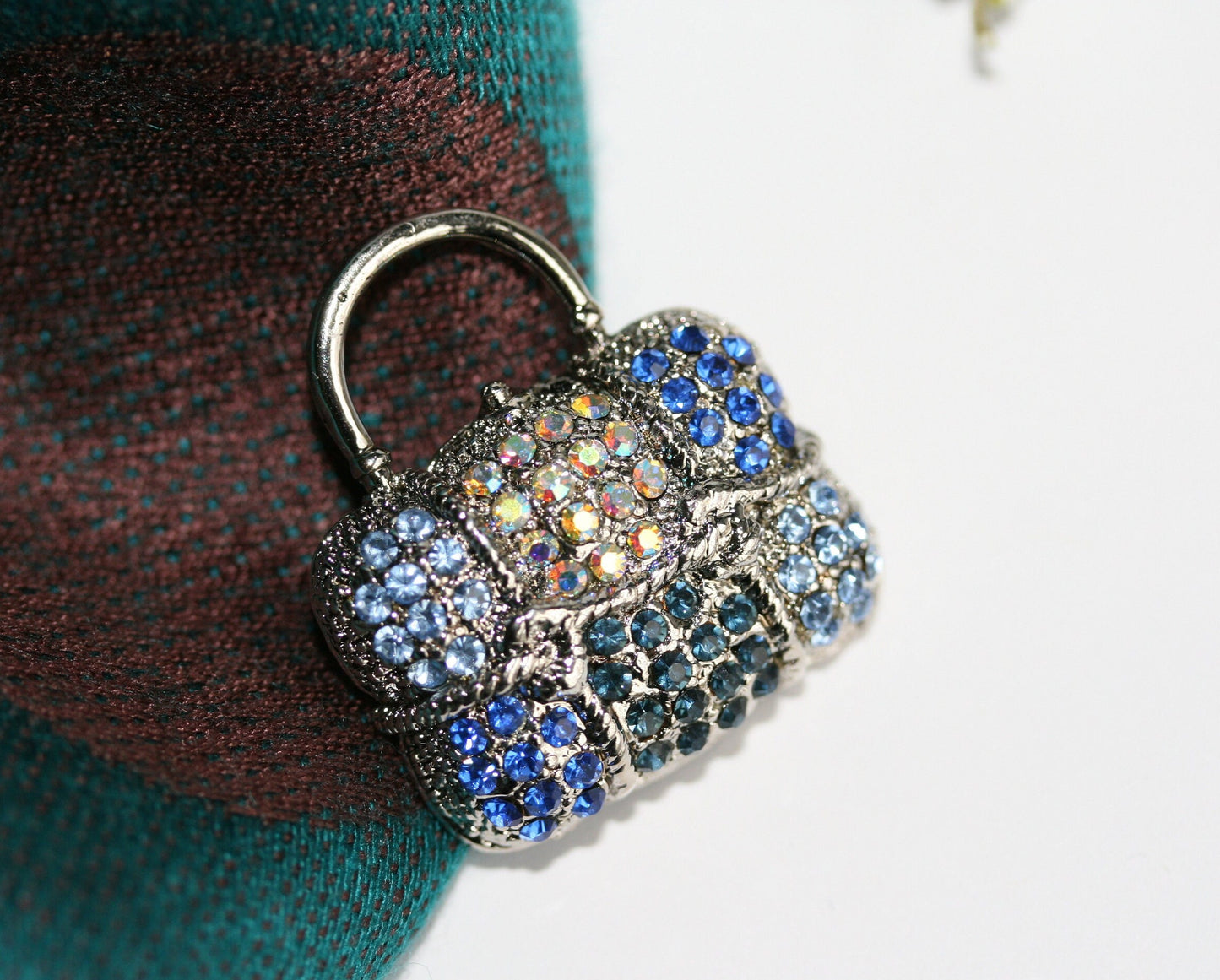 Rhinestone Jeweled PURSE Handbag Brooch Pin Vintage Style Handbag Brooch