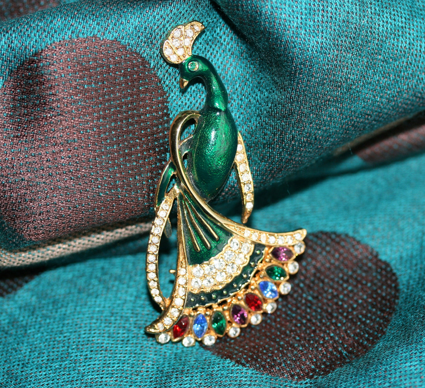 Fashion Accessories Peacock Brooch Vintage Peacocks pin Multi Color Crystal Peacock Brooch