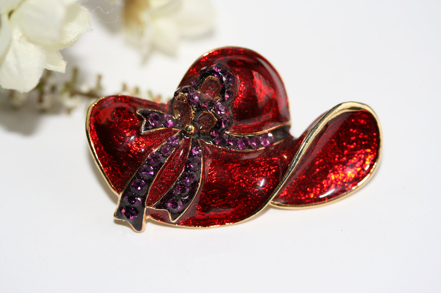 Red Hat Club Lapel Pin, Red Hat Club Post Earrings Fashion Red hat Pin and Earrings Set